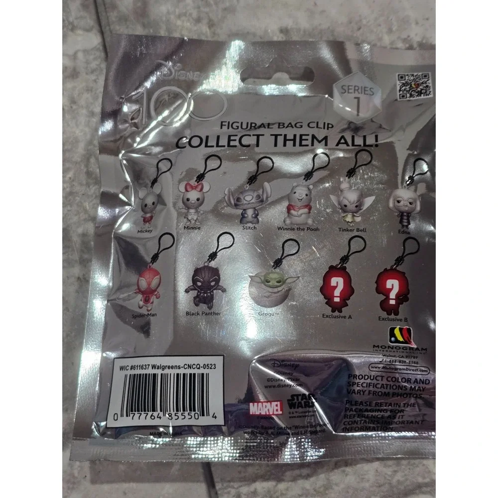 Lot of 2 Blind Bags Disney Marvel Series 1 Figural‎ 3D Bag Clip 10th Anniversary